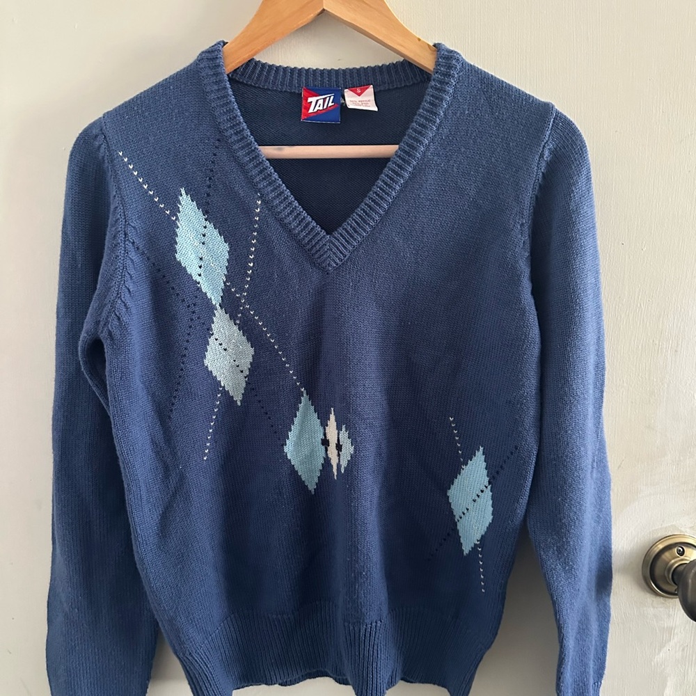 VTG WMS Tail Navy Blue Sweater SZ S